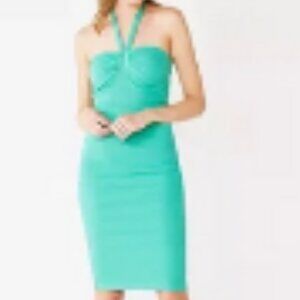 NWT Nine West seafoam green ribbed knit halter dress sz XXL